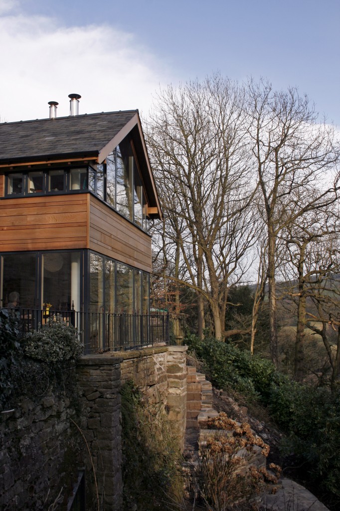 Timber extension to stone cottage